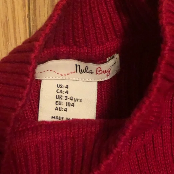 Red Knit Dress with Snowflake Pattern - Picture 5 of 5